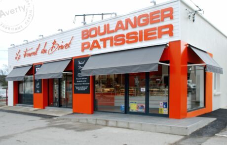Façade boulangerie blanc orange