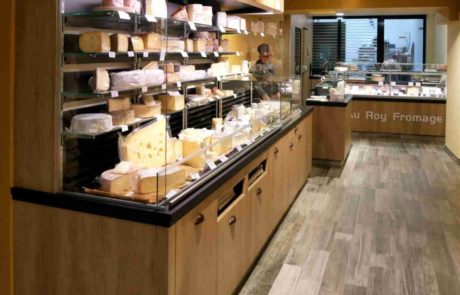 vitrine réfrigérée murale ouverte fromagerie bois