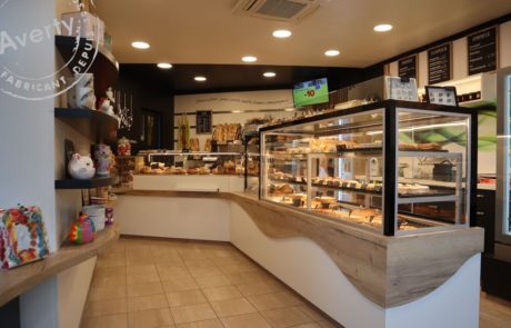 vitrine réfrigérée vague chêne Boulangerie
